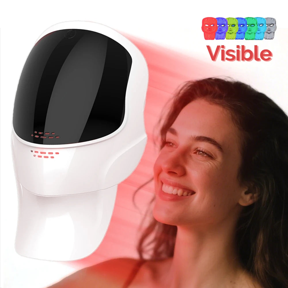 Wireless Face With Neck 7 Colors LED Photon Beauty Mask Red Light Facial Rejuvenation LED Mask Skin Tighten Skin Care Tool