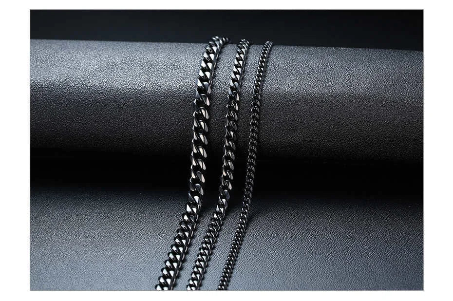 Stainless Steel Cuban Link and Rope Chain Necklace