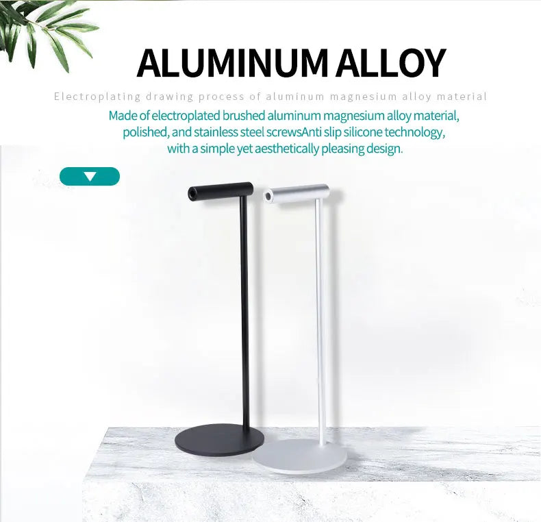 FinalCool EJZ-S1 Aluminum Headphone Stand Metal Gaming Headset Holder Hanger Solid Base DesktopOrganizerDisplayEarphone Bracket
