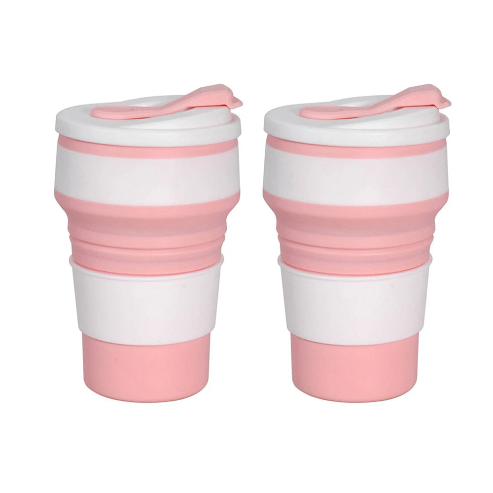 350ml Collapsible Silicone Travel Coffee Cup with Lid