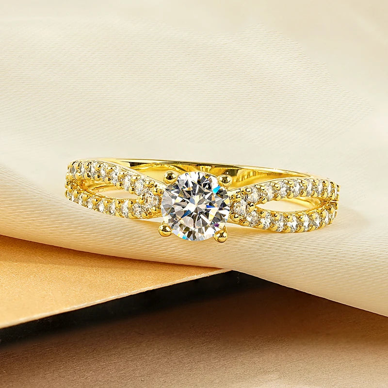 14k Gold-Style Plated Infinity Love Round Cut CZ Ring