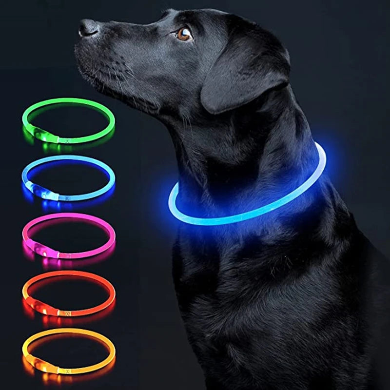 USB Rechargeable LED Luminous Safety Dog Collar - Cut-to-Fit