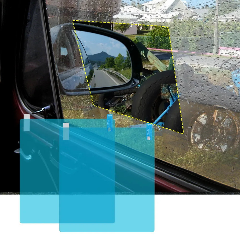 Car Rearview Mirror Anti Fog Film Universal Waterproof Film Window Glass Anti-Fog Anti-reflective Sticker Clear Auto Accessores