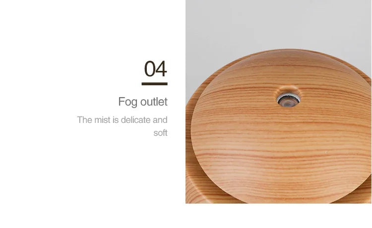 USB Ultrasonic Cool Mist Sprayer Essential Oil Diffuser Wood Grain Electric Air Humidifier Purifier for Home office and Car