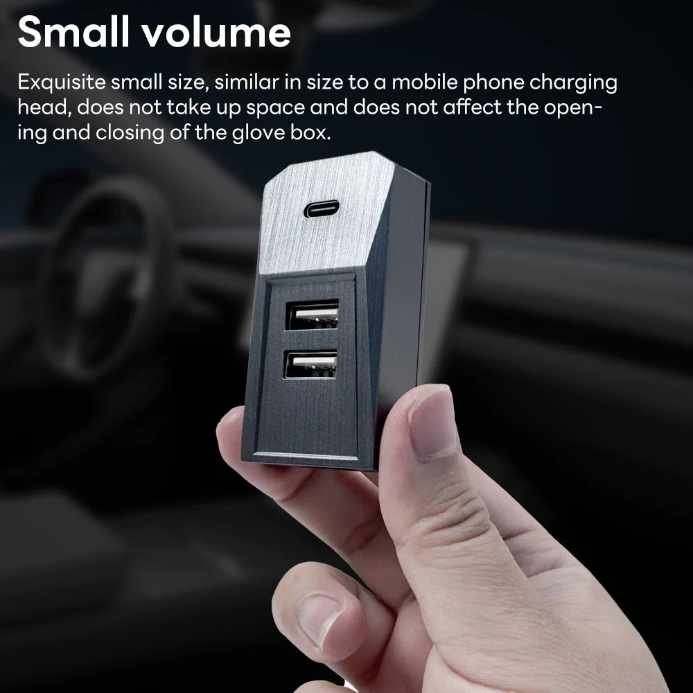 Tesla Model Y Juniper & Model 3 Highland Glovebox USB Hub