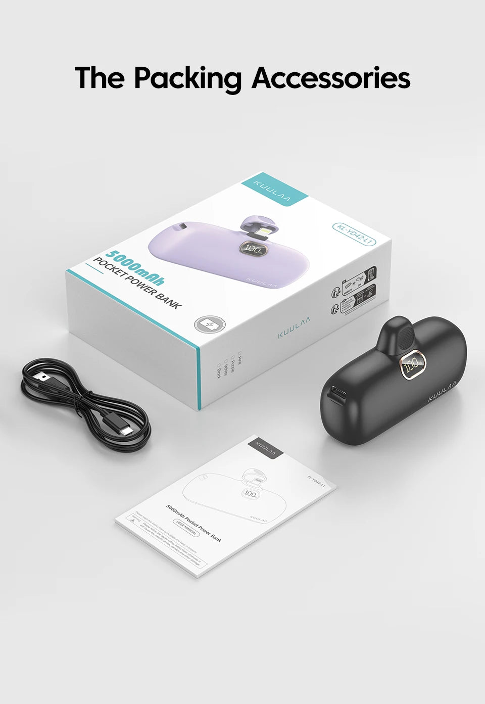 KUULAA Mini Power Bank 5000mAh PowerBank Fast Charging Portable Charger For iPhone 17 16 14 Xiaomi Samsung poco External Battery