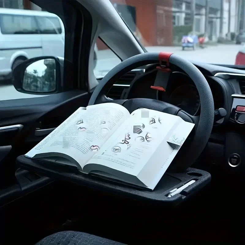 1pc Multifunctional Car Steering Wheel Tray Table Steering Wheel Storage Rack Storage Board Card Table Car mounted dining tray
