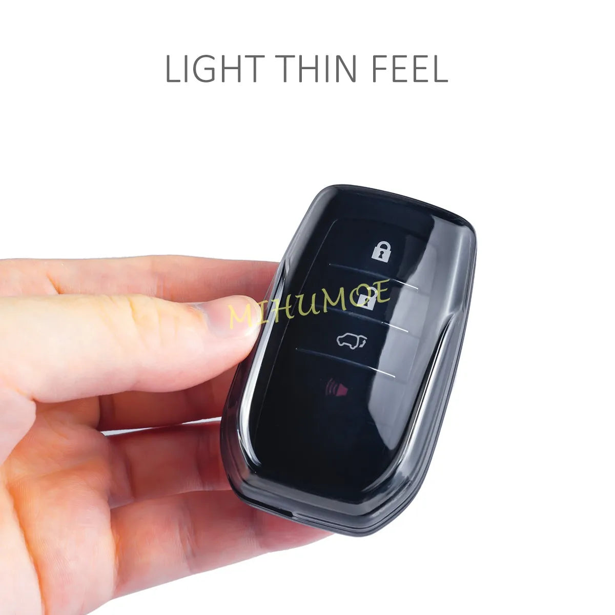 2x Black/Clear Transparent Car Key Fob Case Cover For Toyota Tundra Corolla Sequoia RAV4 Yaris Cross Hilux Prius bZ4X Tacoma