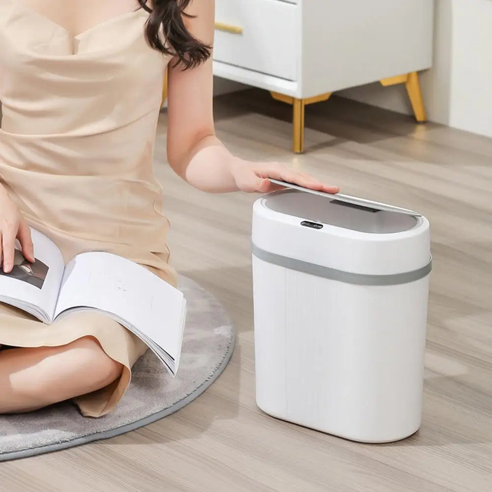 Lixeira de Cozinha de Modo Duplo de 12L Lixeira de Indução Inteligente à Prova de Água Lixeira Automática Inteligente para Casa de Banho