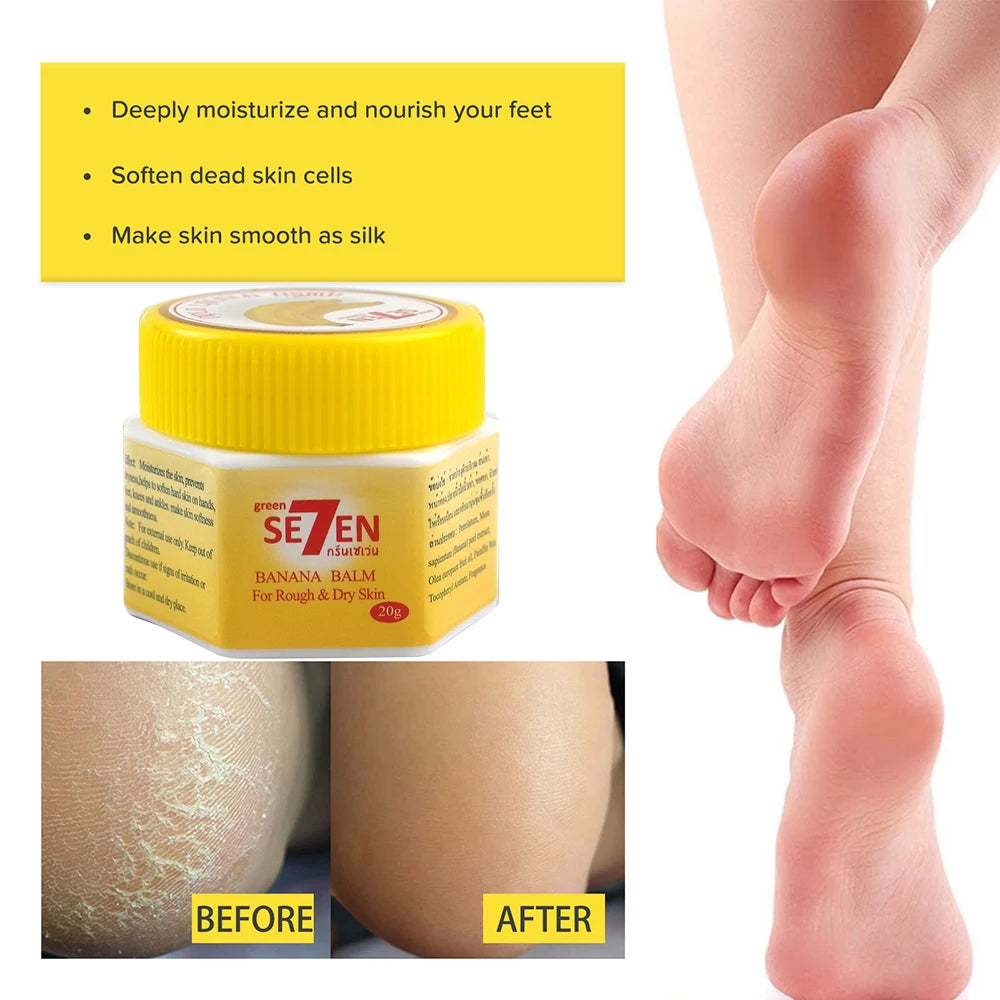 Ultra Moisturizing & Cracked Heel Care With Banana Extract For Dry, Rough Feet Overnight Renewal 20g/bottle