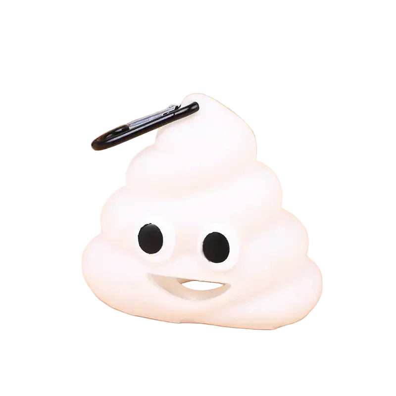 Portable Poop-Shaped Pet Waste Bag Dispenser with Leash Clip