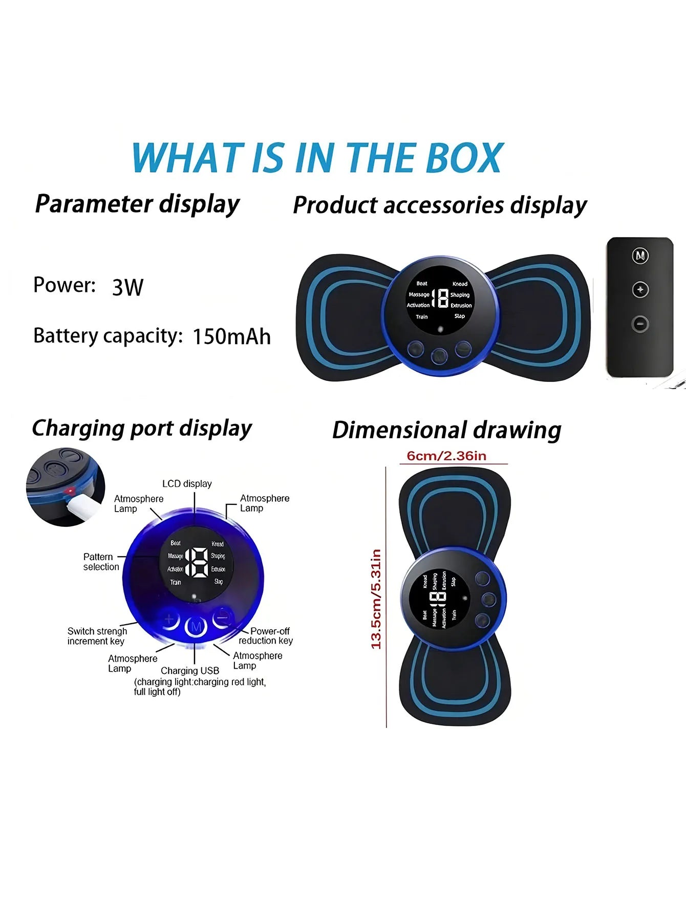 Intelligent Mini Electric Neck Massager Charging Portable Shoulder and Neck Neck Massage Patch with Multiple Adjustable Levels