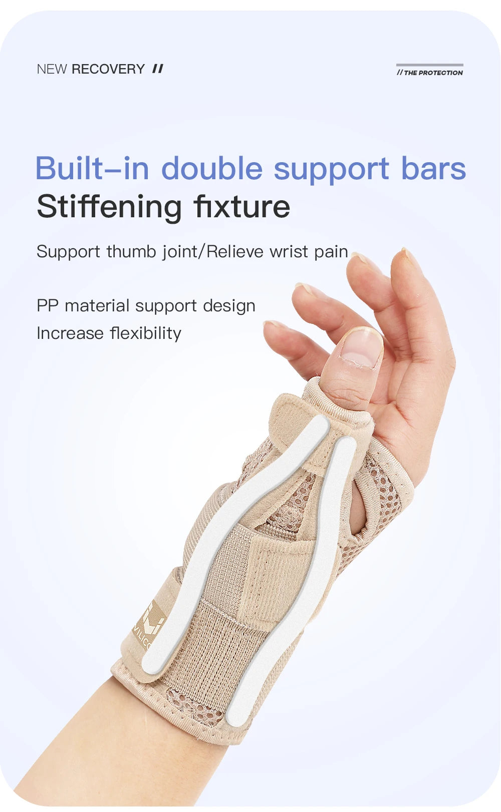Flexible Splint Wrist Thumb Support Brace for Tendonitis Arthritis Breathable Thumb Protector Guard Fits Right and Left Hand