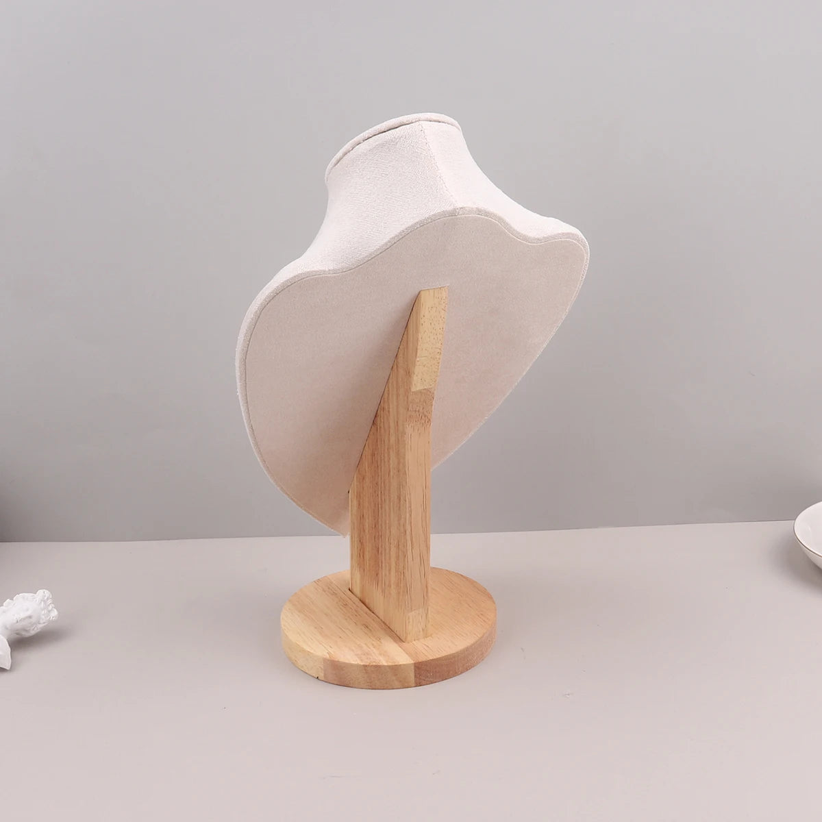 Velvet Portrait Necklace Jewelry Display Mannequin Bust Stand