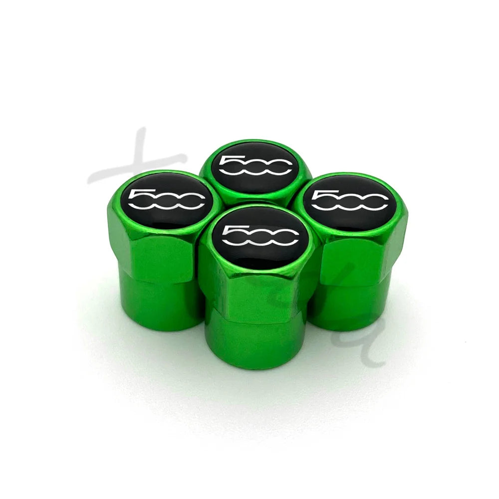 4Pcs Aluminum Alloy Car Wheel Tire Valve Caps Air Tyre Stem Cover Case Plugs Airtight For Fiat 500 2007-2015 Styling Accessories