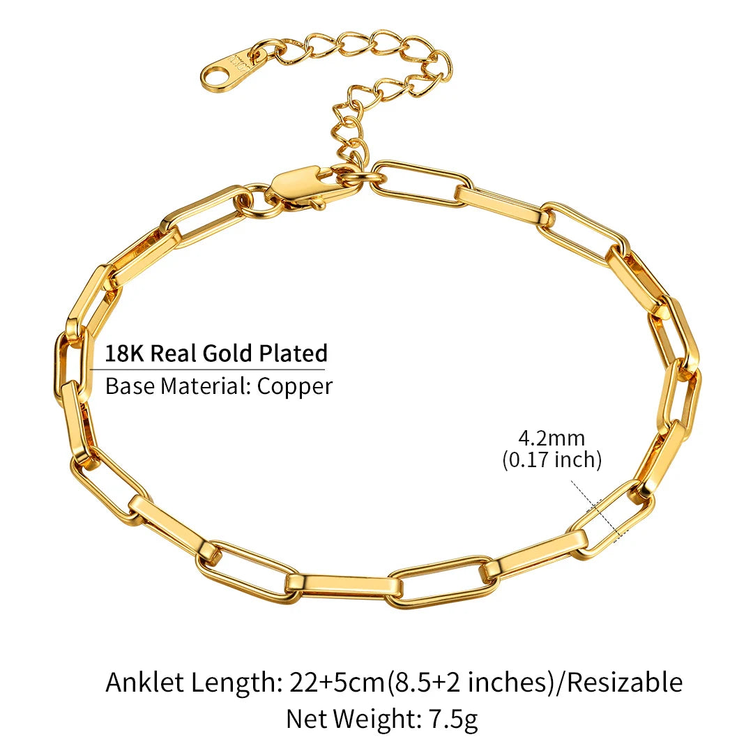 Stainless Steel Multi-Style Anchor and Curb Chain Anklet