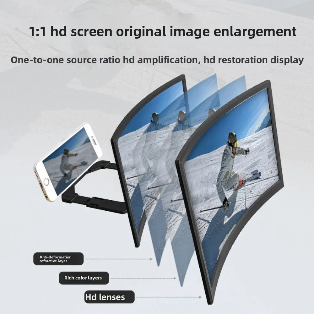 New Ultra Clear Curved Screen Magnifier for Phones Mobile Screen Amplifier Stand Eye Protection HD Expander