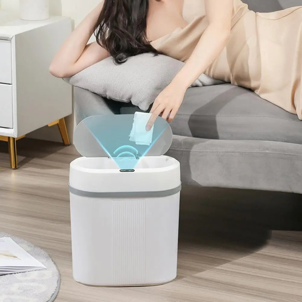 Lixeira de Cozinha de Modo Duplo de 12L Lixeira de Indução Inteligente à Prova de Água Lixeira Automática Inteligente para Casa de Banho
