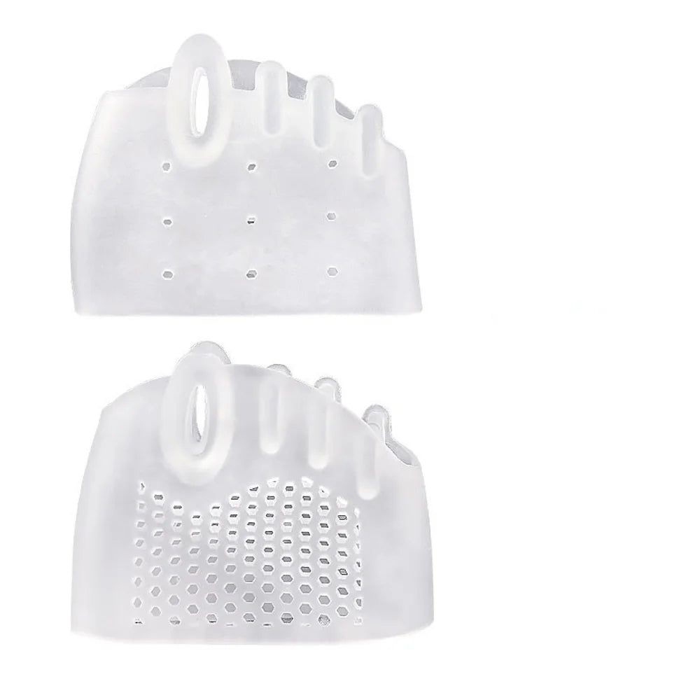 2pcs Silicone Toe Separator Hallux Valgus Corrector Bunion Orthotics Protector Pain Relief Forefoot Pad Socks Foot Care Pedicure