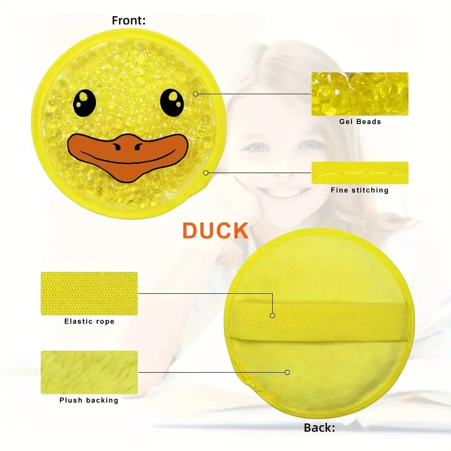 Reusable Cartoon Gel Ice Pack for Injuries Dual Hot & Cold Compress Cute Cold Hot Pack For Elbow Knee Toothaches First Aid
