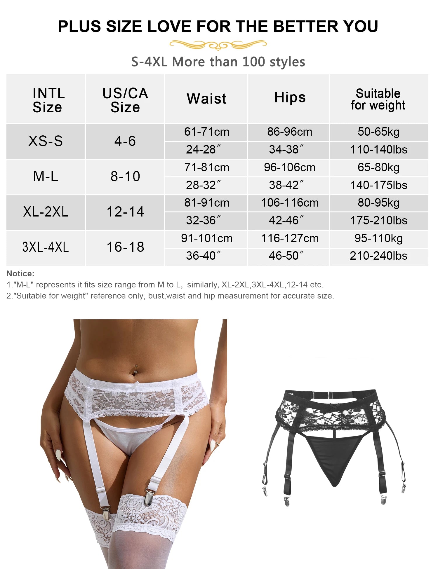 High Waist Lace Garter Belt with Thong