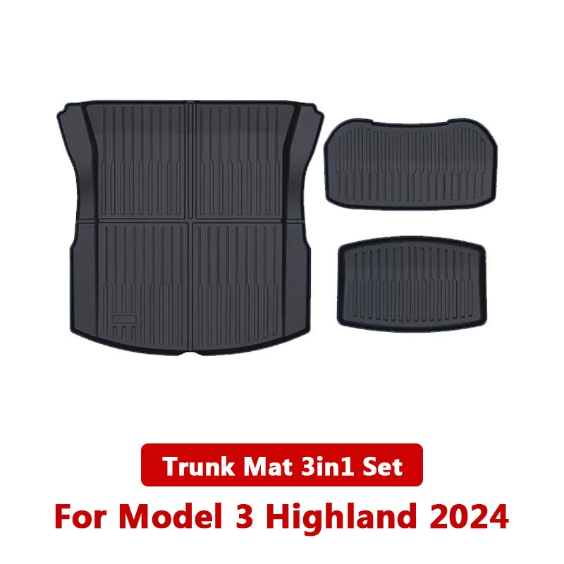 Tesla Model 3 Highland 2024-Present TPE Waterproof Trunk Mat Set