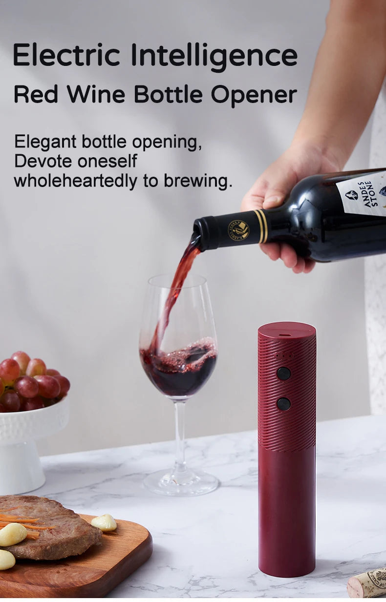 Automatic Wine Bottle Opener USB Rechargeable Electric Wine Corkscrew Opener One-click Button Wine Tools Bar Kitchen Products