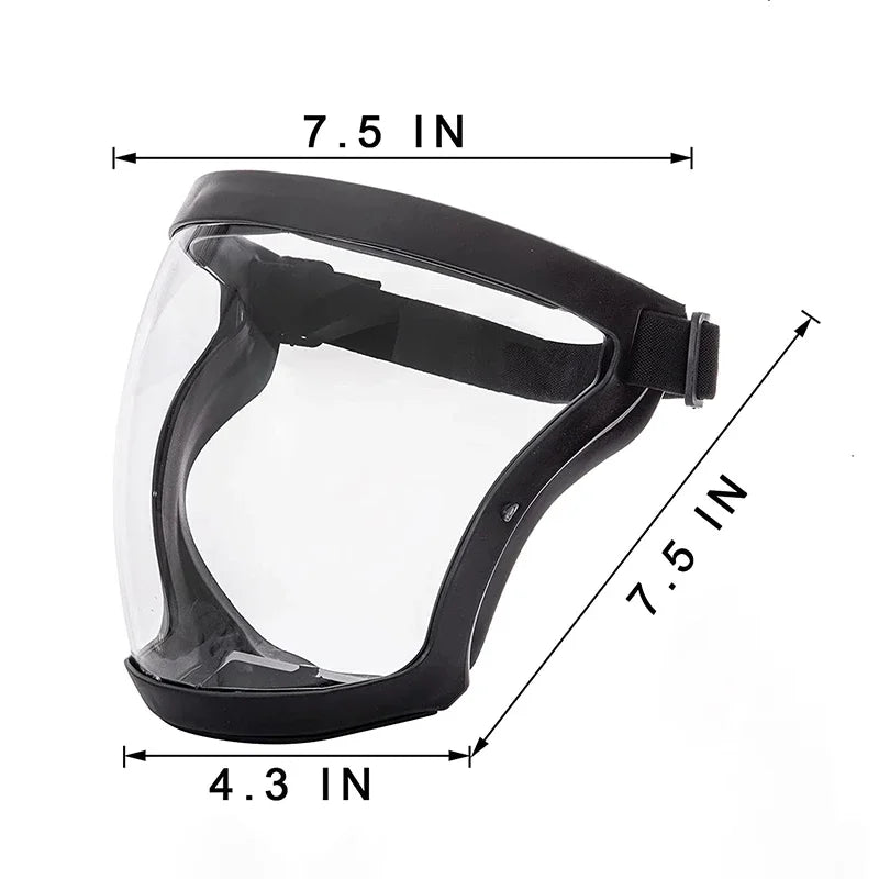 Protective Full Face Shield Mask Transparent Head Eyes Safety Cover Glasses Screen Visors Dustproof Wind Proof Anti-Fog Goggles