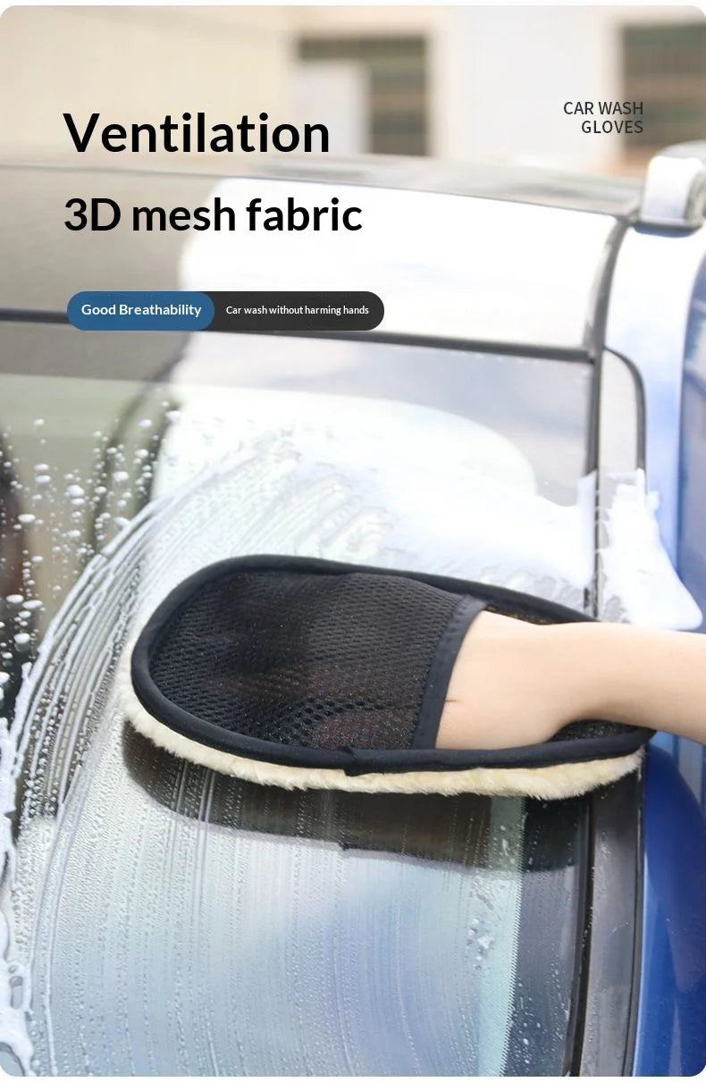 Thickened fleece gloves for car washing fleece cleaning gloves car maintenance waxing supplies cleaning tool gloves