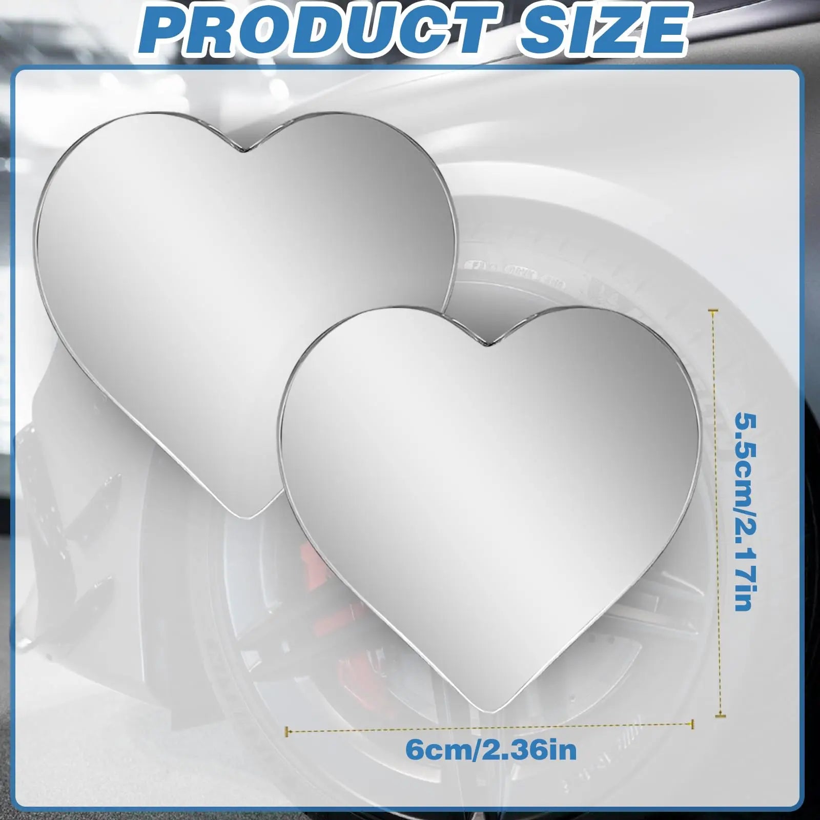 2Pcs Car Blind Spot Mirror, 360 Degree Adjustable HD Glass Convex Mirror, Angle Rear View Mirror for Car SUV Reverse Parking