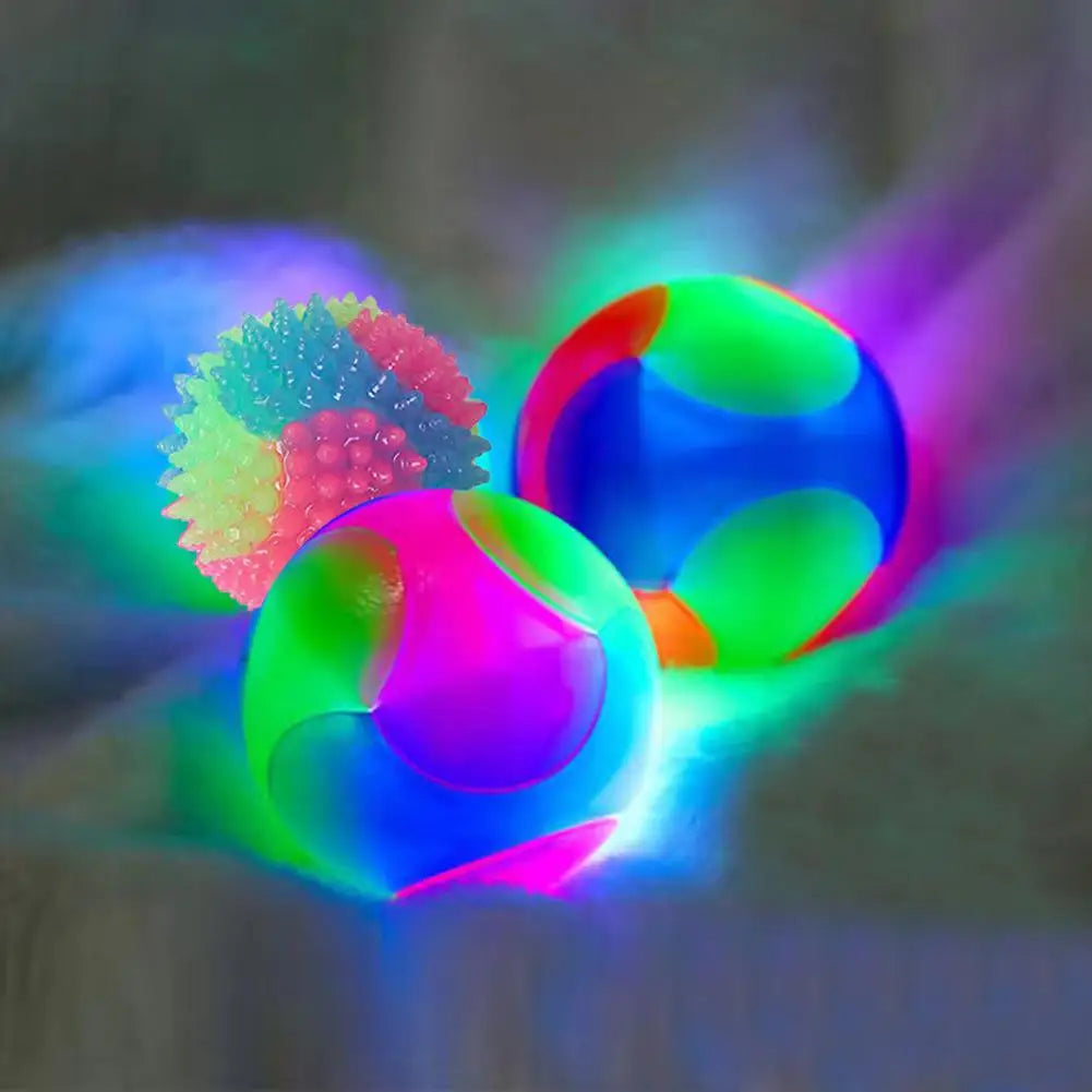 LED Glowing Elastic TPR Interactive Pet Toy Ball