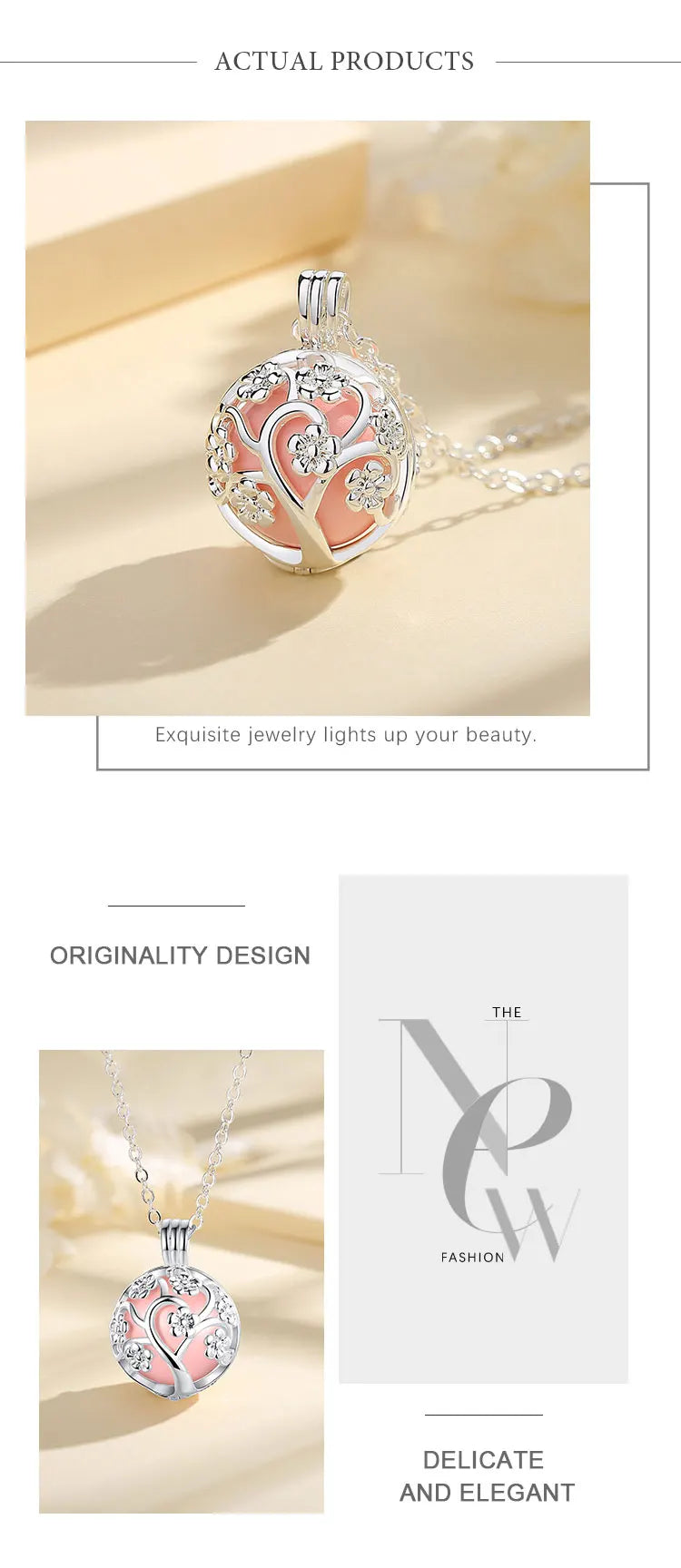 Cherry Blossom Angel Caller Pregnancy Pendant Necklace