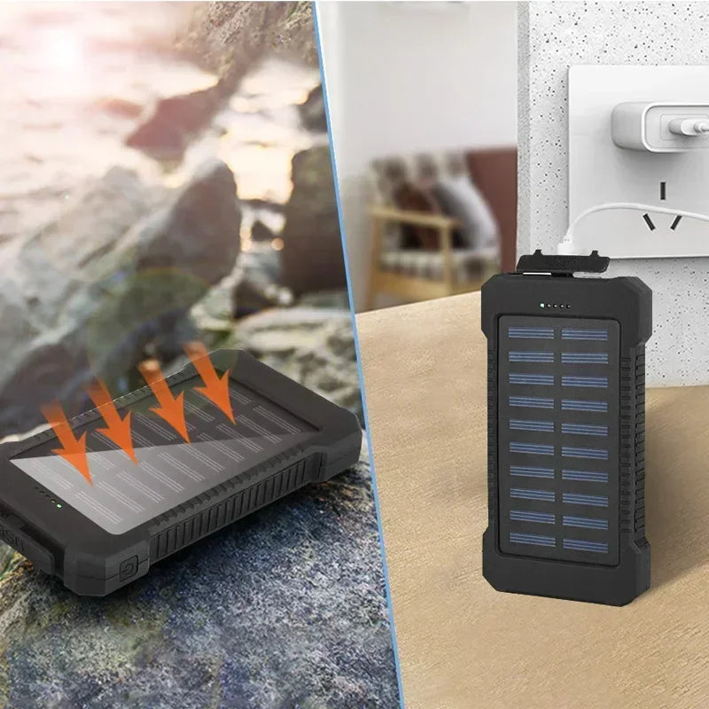 200000mah Solar Power Bank Large Capacity Portable External Battery Fast Charging Silicon Solar Panel Outdoor Essential