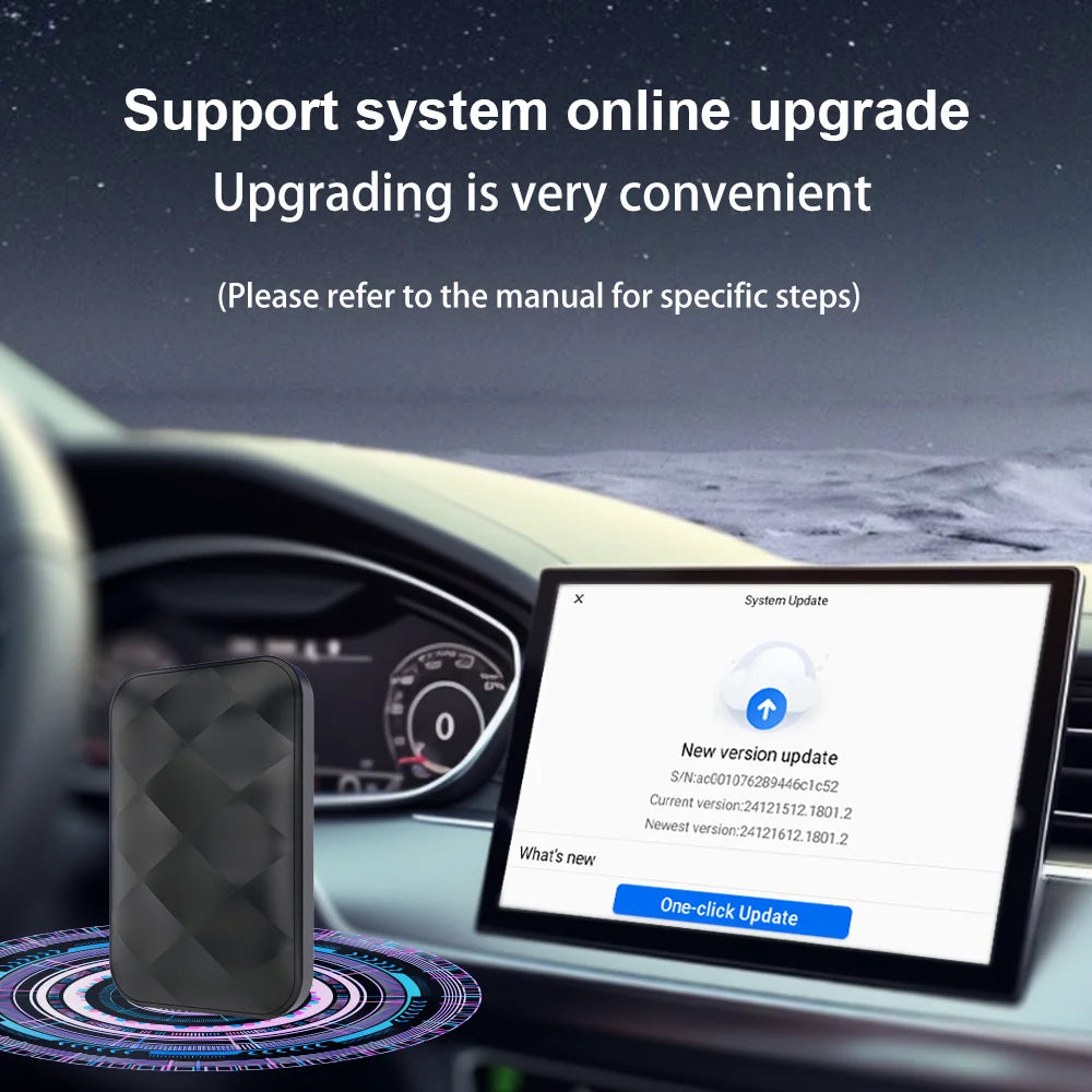 XUDA Android14 Wireless CarPlay/Android Auto 3in1 NEW CarPlay Ai Box  4Cores 4GB RAM+64GB ROM Plug and Play Stable Transmission