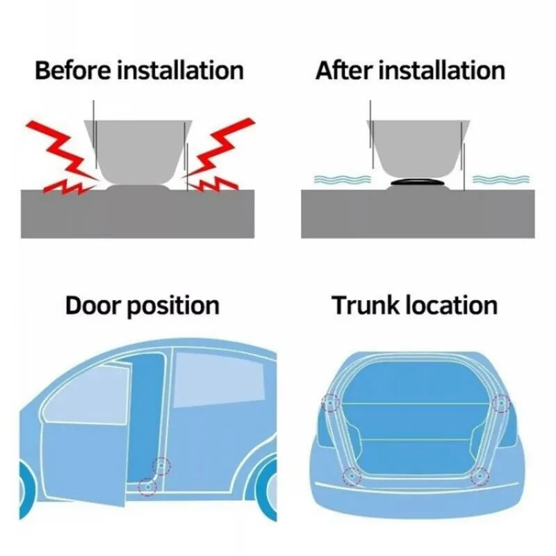 Car Door Anti-Collision Silicone Pads Sound Insulation Gasket Auto Soundproof Shockproof Sealing Rubber Pad Door Edge Sticker