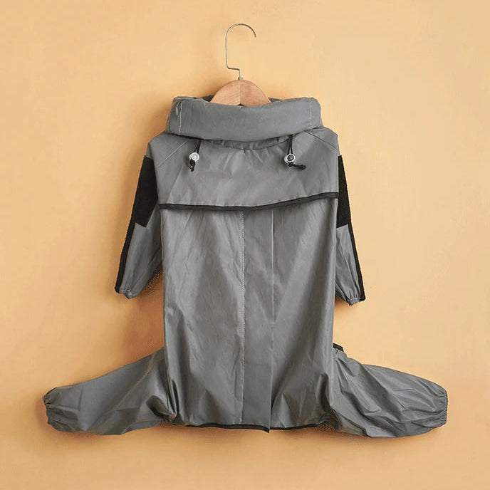Luxury Reflective Waterproof Dog Raincoat Jumpsuit for Large Dogs