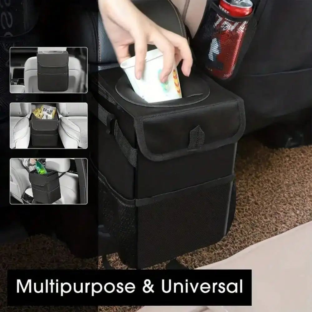 Waterproof Car Trash Can Bin, Acessórios Auto Organizer, Lixo Dump, Bolsos de armazenamento de carros, Closeable, portátil