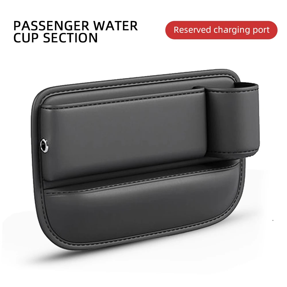 Multifunction Car Seat Gap Leak-proof Storage Bag  PU Leather Seat Slot Organizer BoxFor Car Seat Gap Filler With Cup Holder