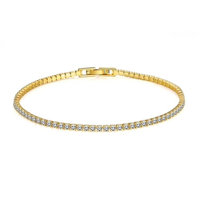 925 Silver Tennis Bracelet 2-5mm Gold / Rose Gold / Silver