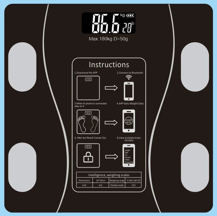 Bluetooth Body Fat Scale And Weight Scale Accurately Capture Subtle Changes And Detect Multiple Types Of Health Data