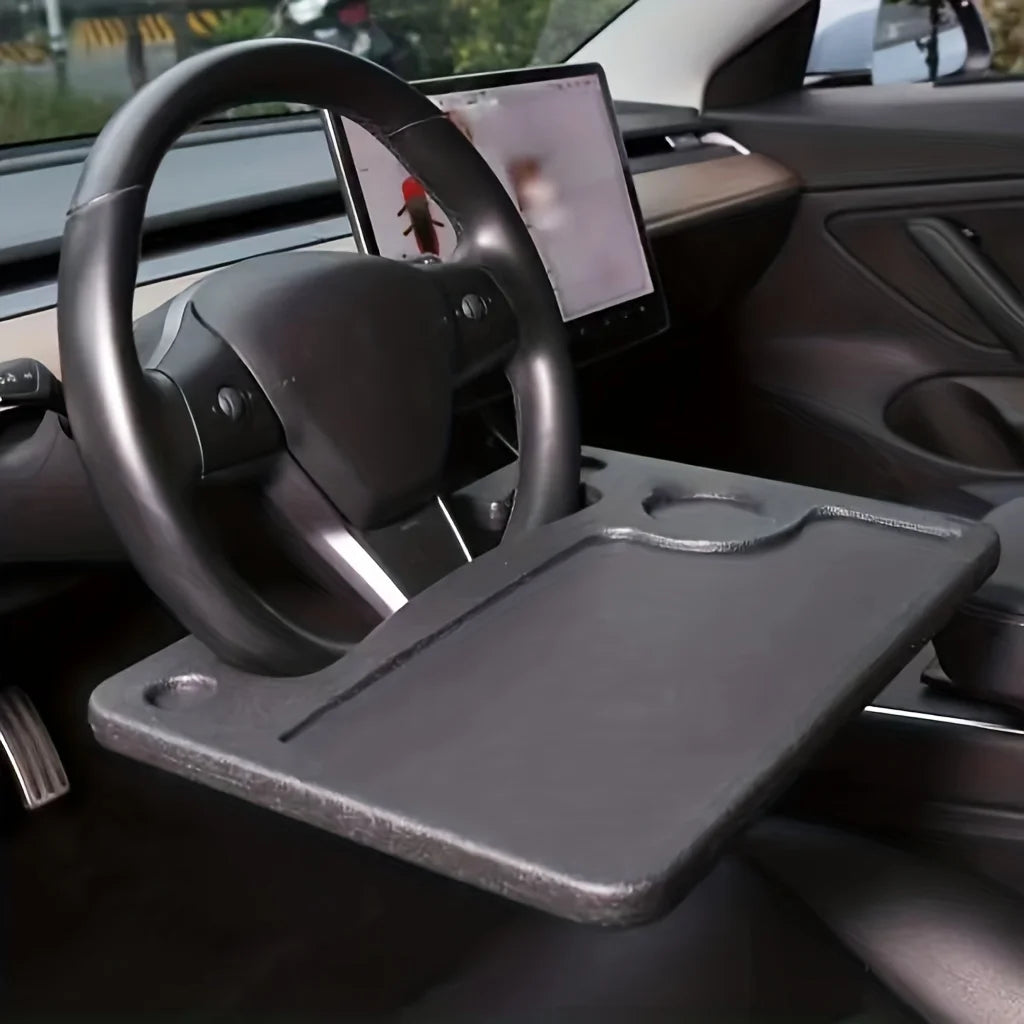 Advanced Versatile Car Steering Wheel Tray - Versatile Portable Table for Eating, Working, and Storage, Suitable for Most Cars