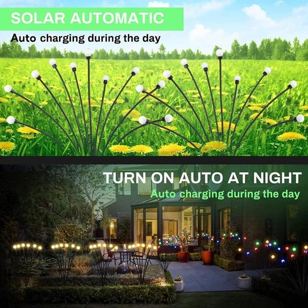 Swaying Solar Firefly Garden Lights Waterproof Path Decor