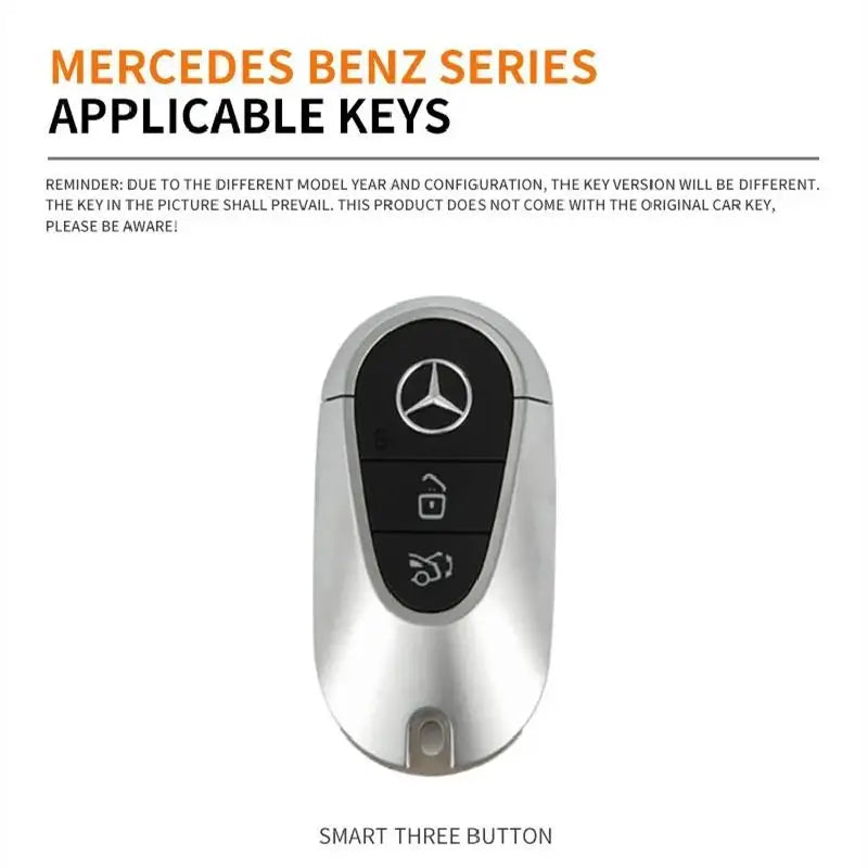 Alloy Leather Car Remote Key Case Cover Shell For Mercedes Benz 2022 C S Class W206 W223 S350 C260 C300 S400 S450 S500 Accessory