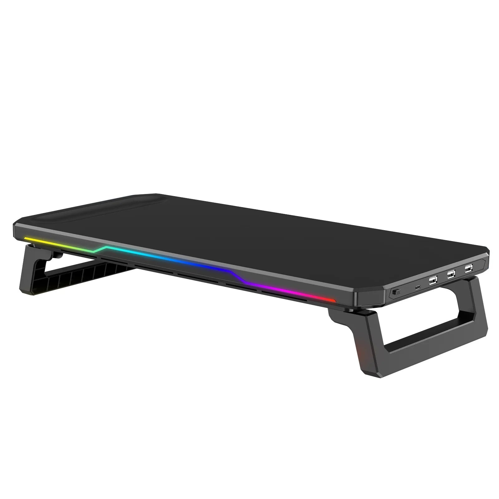 ITLY RGB Monitor Stand with 3 USB Ports Data Transfer  Charging  Desktop Organizer for PC and Laptops up to 19.6 Inches NEW