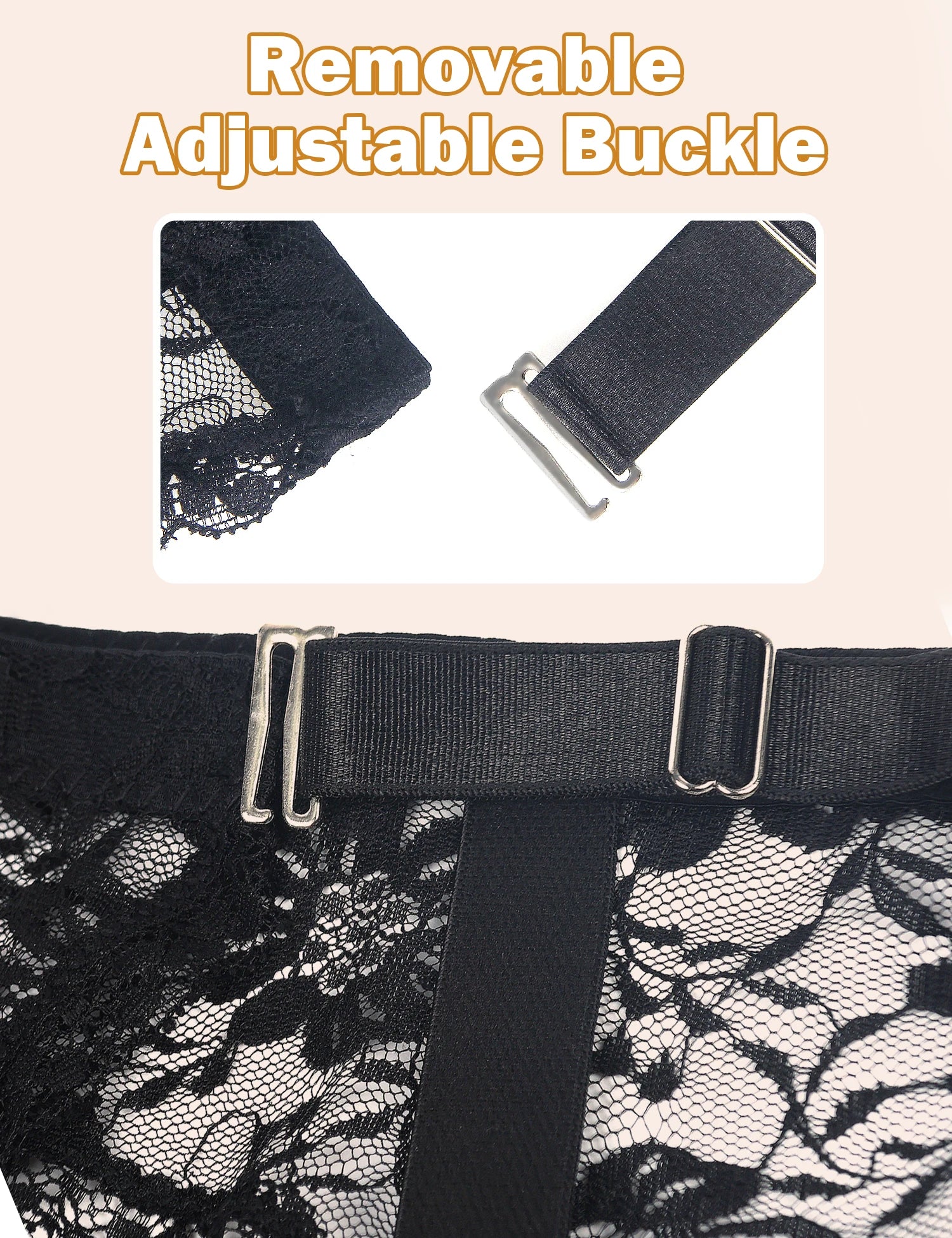 High Waist Lace Garter Belt with Thong