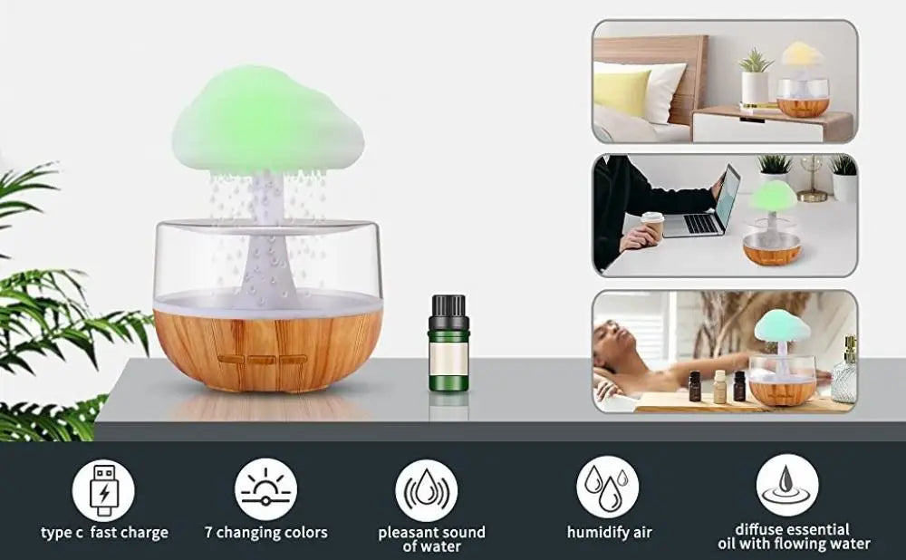 RainCloud Glow – Smart Raindrop Humidifier & Mood Light