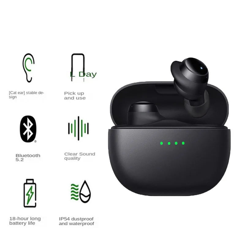 Wireless Bluetooth HeadphonesTWS Control Sport Headset Waterproof Microphone Music Earphone Work On All Smartphone