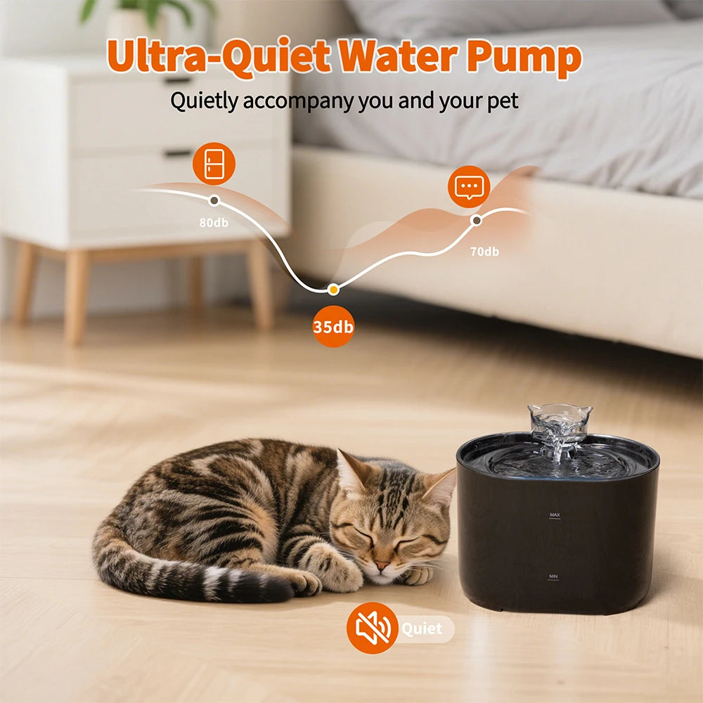 Bebedouro Automático para Gatos com Filtro, Dispensador de Água para Cães e Gatos, Bomba Elétrica USB Silenciosa, Orelha de Gato, Bebedouro para Animais de Estimação