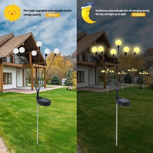 Swaying Solar Firefly Garden Lights Waterproof Path Decor