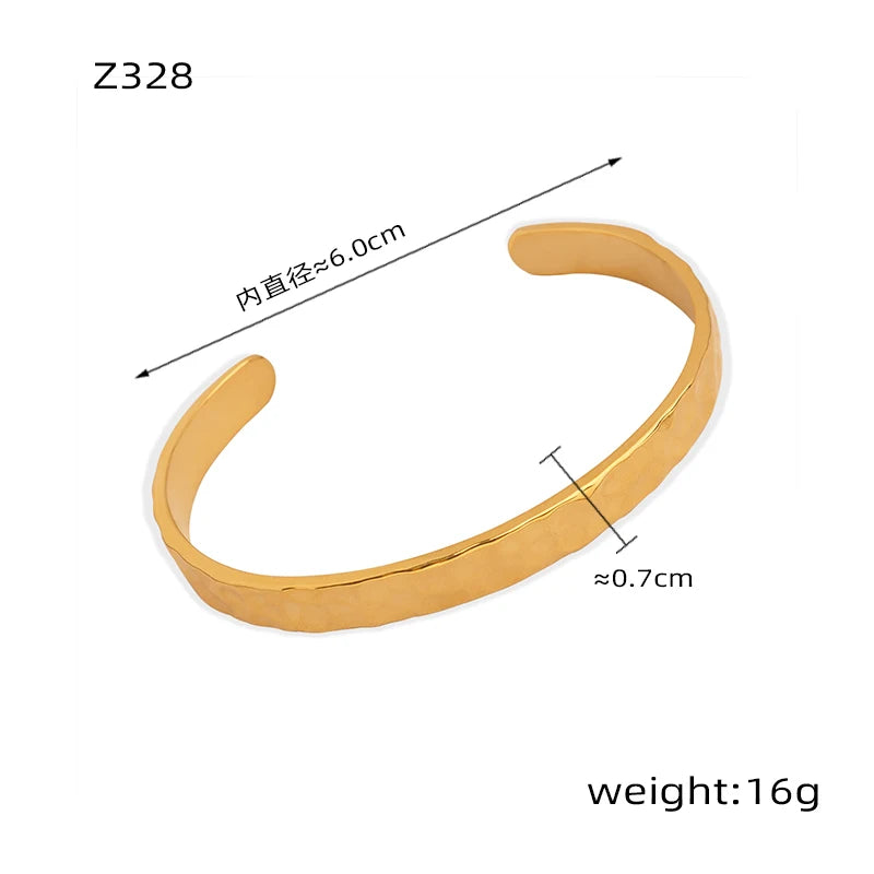 Pulseira de Aço Inoxidável com Textura Natural para Mulher Banhado a Ouro 18k de Alta Qualidade Sem Desvanecimento Pulseiras e Braceletes para Mulher